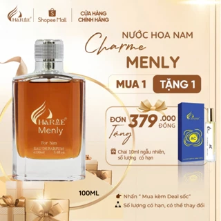 Nước Hoa Nam Charme Menly 100ml Chính Hãng, Nhóm Hương Gỗ Cay, Phong Cách Nam Tính, Lịch Lãm