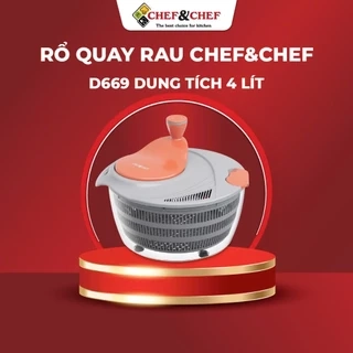Rổ Quay Rau CHEF&CHEF 4L – Xoay Nhanh, Vắt Kiệt Nước, Tiện Lợi & Hiệu Quả