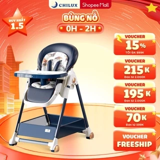 Ghế ăn dặm đa năng cao cấp Chilux Grow V Upgrade - Có thể gấp gọn - Bánh xe chống ồn