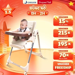 Ghế ăn dặm cho bé Chilux Grow S - Điều chỉnh độ cao linh hoạt, ngã lưng 5 cấp độ