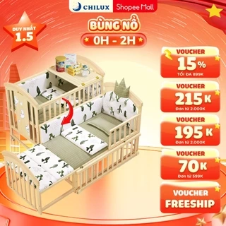 Nôi cũi cho bé Chilux Peace Natural - Đa năng 6 chế độ tiện lợi cho mẹ và bé - Bảo hành 3năm