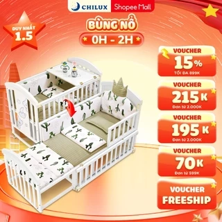 Nôi cũi cho bé sơ sinh đa năng 6 chế độ CHILUX PEACE WHITE - Sử dụng từ 0 đến 12 tuổi
