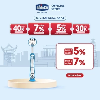 Bàn chải đánh răng Hổ xanh/Hà mã hồng Chicco 3-6Y