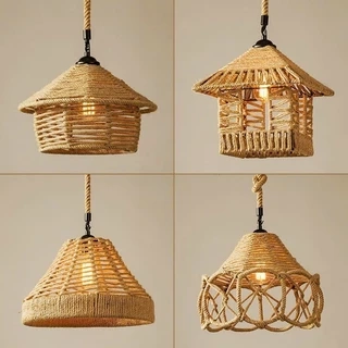 Đèn dây trang trí decor SuperVilighting hàng thủ công dây thừng gai ĐTTC