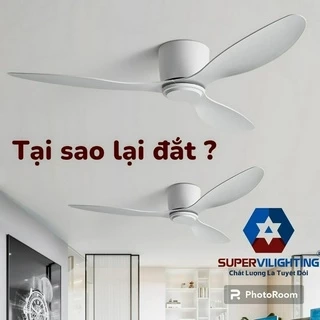 Quạt trần đèn led trang trí nhà cửa chung cư có đèn SuperVilighting