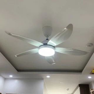 Quạt trần đèn SuperVilighting, MS: S117, Động cợ DC 50W inveter tiết kiệm điện, Động cơ đồng 100%, Bảo hành 48 tháng