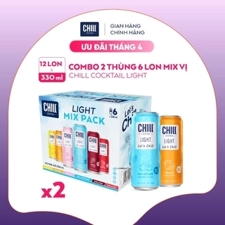 Combo 2 thùng 6 lon Chill Cocktail mix vị 330ml/lon