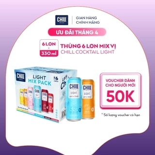 Thùng 6 lon Chill Cocktail mix vị 330ml/lon