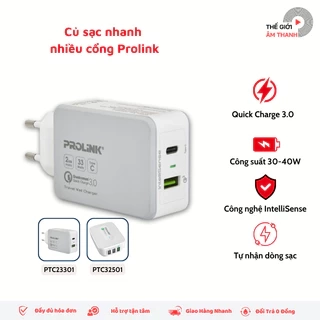 Củ sạc nhanh Prolink công suất 30W - 40W - CHÍNH HÃNG STORE