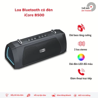 Loa Bluetooth Chính Hãng 20w Bass Mạnh Có Đèn iCore B500 - CHÍNH HÃNG STORE