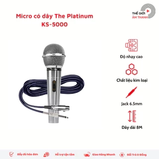 Micro Có Dây The Platinum KS 5000 Dài 8m jack cắm 6ly - CHÍNH HÃNG