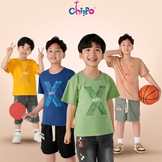 Áo phông cộc tay cho bé trai CHIPPO chất liệu cotton thoáng mát cho bé 3 tuổi đên 10 tuổi (13-34Kg)