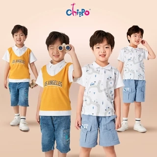 Áo Polo trẻ em Chippo chất liệu Cotton mềm mịn thoáng mát cho bé từ 2 đến 6 tuổi (10-22Kg)