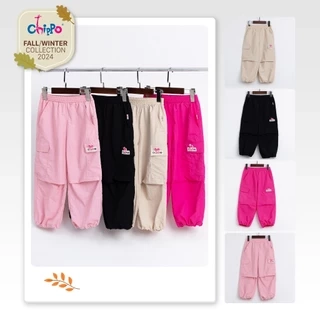 Quần jogger gió bé gái Chippo chất liệu gió mềm mại cho bé từ 4 đến 14 Tuổi(14-40Kg) Quần gió 68