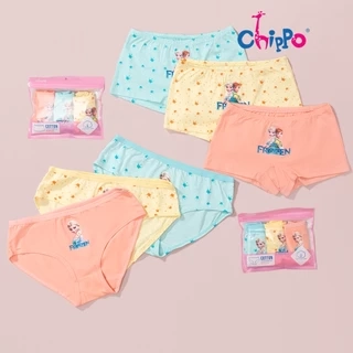 Set 3 quần chip bé gái Chippo 100% cotton Quần lot bé gái từ 10 đến 42kg