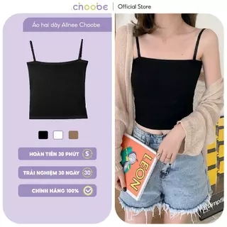 Áo croptop hai dây nữ Choobe không đệm dáng ôm vải cotton co giãn tốt có chốt điều chỉnh - A11
