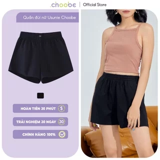 Quần đùi nữ Choobe cạp chun năng động vải co giãn tốt short thể thao kiểu trơn basic QS03