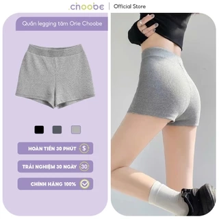 Quần đùi nữ Orie Choobe legging ôm biker short lưng cao vải gân tăm dày dặn co giãn tốt basic QS26