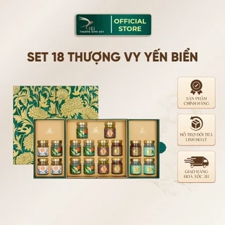 Set Quà Cao Phẩm 18 Hũ Yến Sào Chưng Sẵn 65G CiCi Thượng Đỉnh Yến Yên Tươi Nguyên Chất Yến Sào Khánh Hòa Sợi Thật 100%