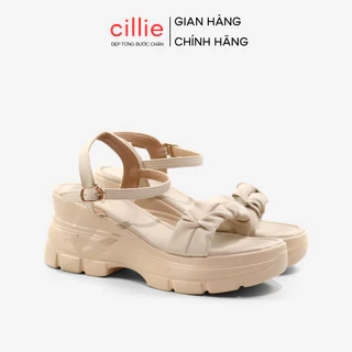 Giày Sandal Đế Xuồng Nữ Cillie Quai Chéo Đế Cao Dễ Đi Êm Chân Chống Trơn SD07
