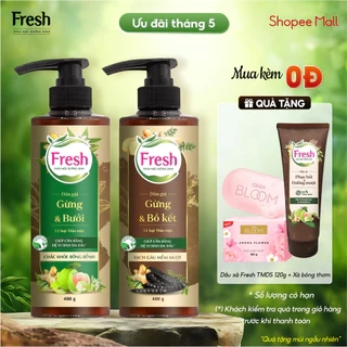 Phiên bản mới - Combo 2 chai Dầu gội Fresh Thảo Mộc Dưỡng Sinh - Sạch gàu + Chắc khỏe 480g/chai