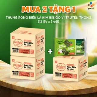 COMBO siêu tiết kiệm Rong biển lá kim ăn liền Bibigo Hàn Quốc