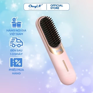 CkeyiN Lược điện chải thẳng tóc ion âm cao cấp, tạo kiểu chuyên nghiệp máy uốn duỗi tóc, làm xoăn ép HM008