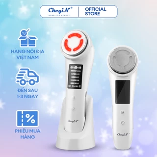Máy Mát Xa Mặt CkeyiN Tích Hợp Đèn LED 5 Trong 1 Nâng Cơ Giúp Trẻ Hóa Da MR580