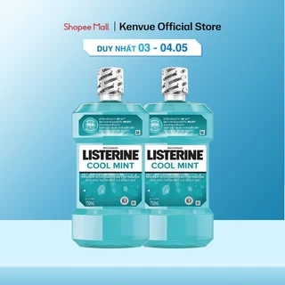 Bộ 2 Nước Súc Miệng Giữ Hơi Thở Thơm Mát Listerine Cool mint - Dung tích 750ml
