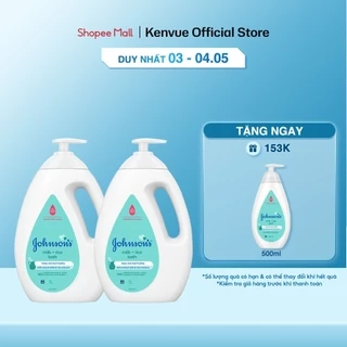 Bộ đôi sữa tắm Johnson's chứa sữa và gạo 1000mlx2