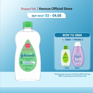 Dầu Mát Xa Cho Bé Johnson's Baby Oil Aloe Vera & Vitamin E 200ml