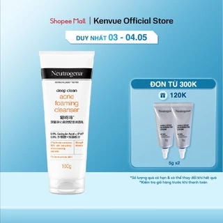Sữa rửa mặt NGỪA MỤN Neutrogena Deep Clean Acne Cleanser 100g