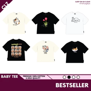 Áo babytee thun phông cộc tay nữ Cloudzy localbrand cổ tròn body vải cotton co giãn màu hồng TH BBT
