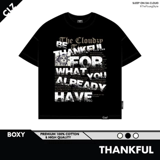 Áo thun boxy nam local brand Cloudzy unisex phông tay lỡ nữ cotton phối màu form rộng boxy THANKFUL