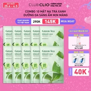 Combo 10 Mặt Nạ Giấy Goodal Cấp Ẩm Từ Trà Xanh Green Tea Infused Water Mild Sheet Mask 20g