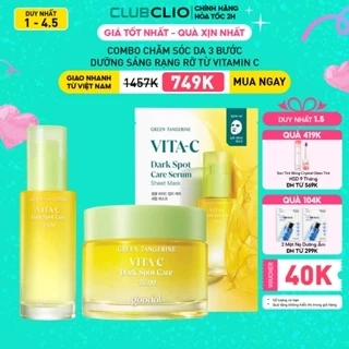 Combo Goodal Sáng Da Green Tangerine Vita C Dark Spot Care - Tinh Chất 40ml + Kem Dưỡng 40ml+ Chống Nắng