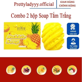 Combo 2 hộp Soap Tắm Trắng Bubble Soap, Xà Bông Tắm Trắng Da Body, Khối Lượng 65G - LE'PEAU