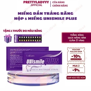 Miếng Dán Hỗ Trợ Trắng Răng UNIsmile PLUS, Hỗ Trợ Sáng Răng Ố Vàng, Hỗ Trợ Làm Sạch Mảng Bám Cao Răng - Hộp 5 Miếng