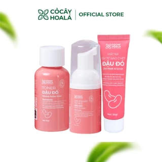 Combo chăm sóc da đậu đỏ Cỏ cây hoa lá, làm sạch sâu, dưỡng ẩm, dưỡng sáng 20g