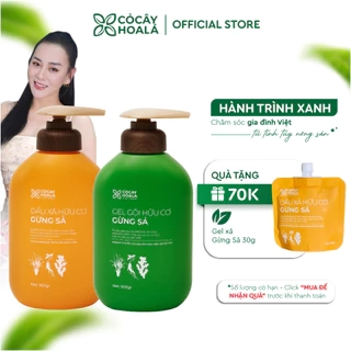 Combo Dầu Gội Xả Thảo Dược Gừng Sả Cỏ Cây Hoa Lá Ngăn Tóc Bết Dầu 500g