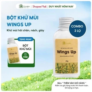 Combo 3 Bột Khử Mùi Wings Up Khử Mùi Hôi Chân Hôi Nách Giày Giảm Tiết Mồ Hôi Hôi Cỏ Mềm 25g