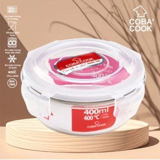 Hộp Cơm Thủy Tinh COBACOOK Chống Tràn Dùng Được Trong Lò Vi Sóng Nhiều Size Chịu Nhiệt