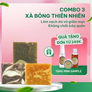 Combo 3 Xà Bông Thiên Nhiên Mộc An Chăm Sóc Face & Body, Dưỡng Da Mềm Mịn, Loại Bỏ Tế Bào Chết