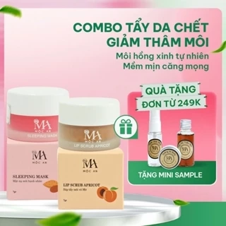 Combo Giảm Thâm Môi Tẩy Da Chết Dưỡng Hồng Môi Mộc An Với 2 Bước Nhanh Chóng