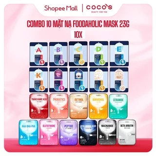 Combo 10 Mặt Nạ Giấy Chăm Sóc Da Toàn Diện Foodaholic Essential Mask (23g x 10)