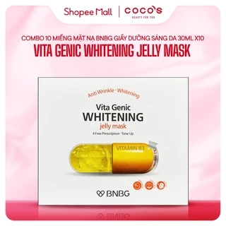 Combo 10 Mặt nạ giấy Dưỡng Trắng Và Sáng Da BNBG Vita Genic Whitening Jelly Mask (Vitamin C) 30ml x [10 BNBG - VÀNG]