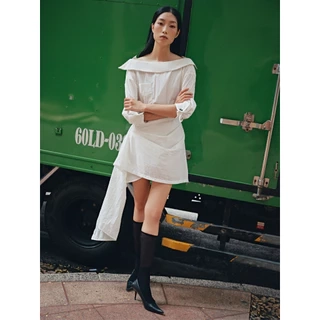 COCO SIN - Đầm Trắng Trẹt Vai