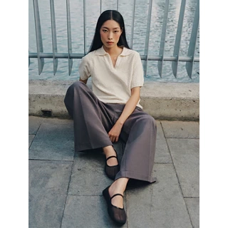 COCO SIN - Áo Polo Dệt Len Nude