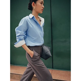 COCO SIN - Áo Sơ Mi Kate Xanh Blue Basic (MẪU MẶC 2 ÁO MIX VỚI NHAU)