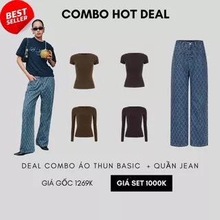 COCO SIN - Combo Quần Jean Xanh Monogram CCS